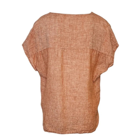 House Of Harlow 1960 Womens 100% Linen Embroidered V-Neck Shirt Size Small - Picture 6 of 6